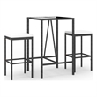 vidaXL Steel Small Bar Set in Black/White/Cream