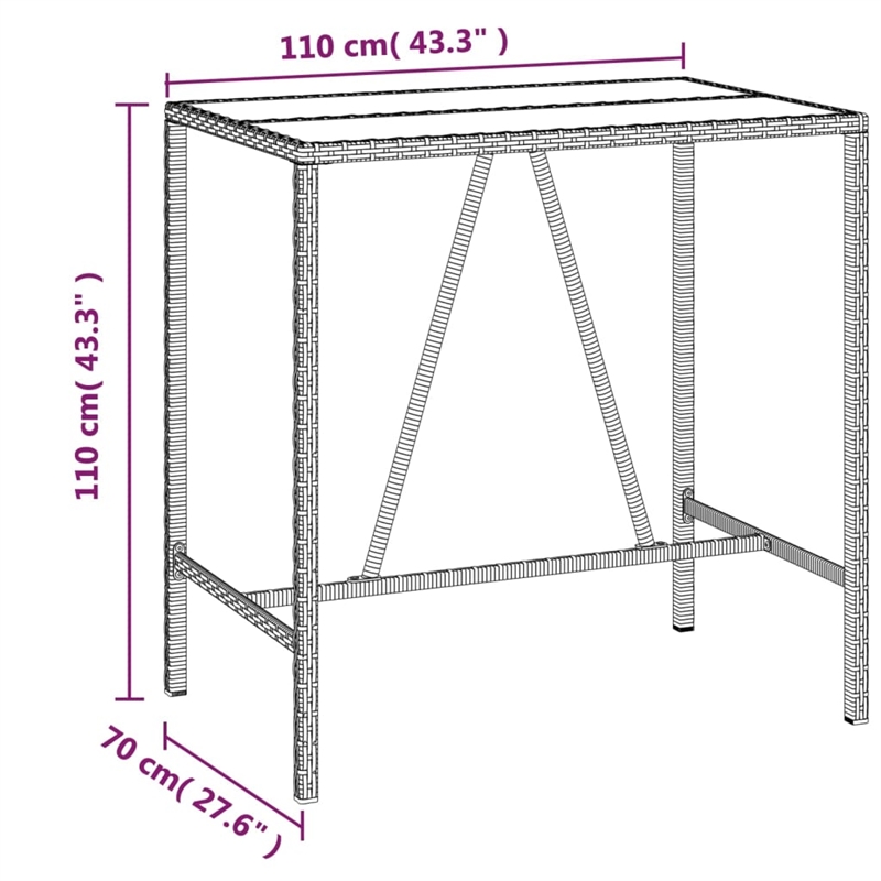 vidaXL 5 Piece Steel Bar Set in Black
