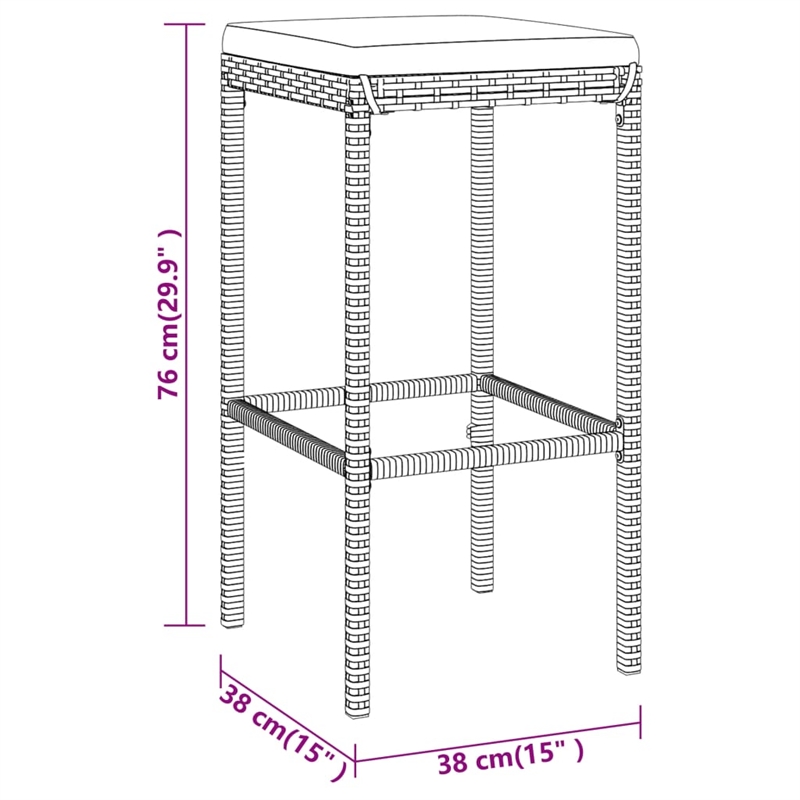 vidaXL 5 Piece Steel Bar Set in Black