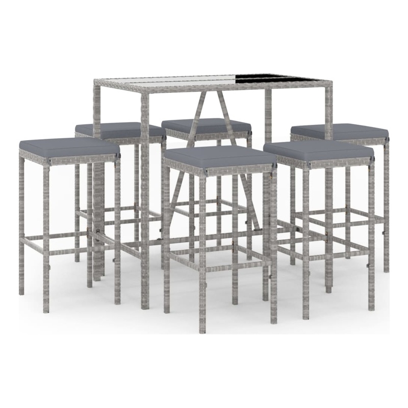vidaXL Steel Bar Set in Black/Gray