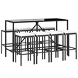 vidaXL 9 Piece Steel Bar Set in Black