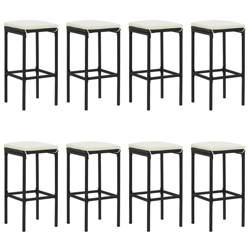vidaXL 9 Piece Steel Bar Set in Black