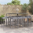 vidaXL 11 Piece Poly Rattan Bar Set in Black/Gray