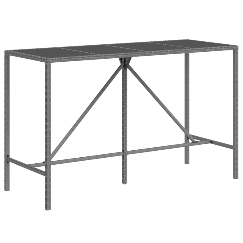 vidaXL 11 Piece Poly Rattan Bar Set in Black/Gray