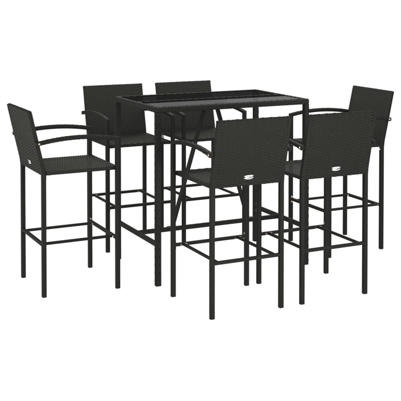 vidaXL 7 Piece Steel Bar Set in Black