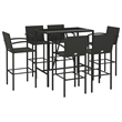 vidaXL 7 Piece Steel Bar Set in Black