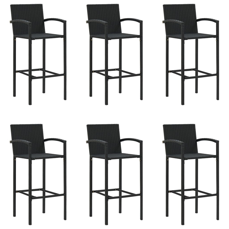 vidaXL 7 Piece Steel Bar Set in Black