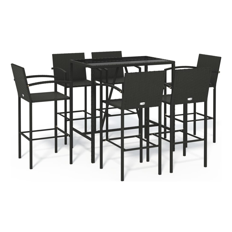 vidaXL 7 Piece Steel Bar Set in Black