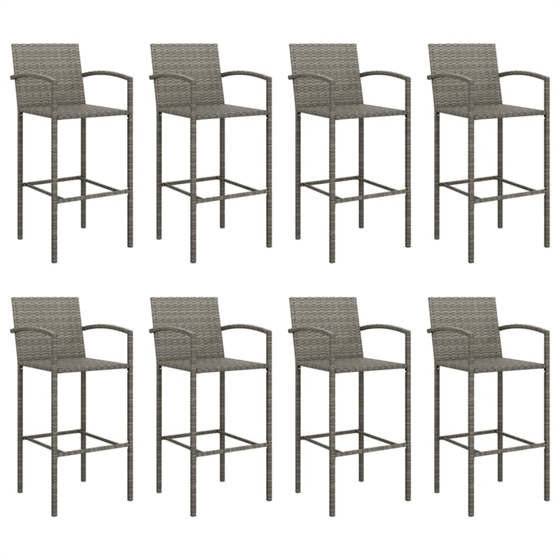 vidaXL 9 Piece Steel Bar Set in Gray
