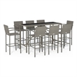 vidaXL 9 Piece Steel Bar Set in Gray
