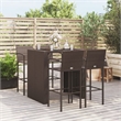 vidaXL 5 Piece Steel Bar Set in Black/Brown