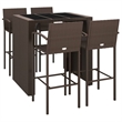 vidaXL 5 Piece Steel Bar Set in Black/Brown