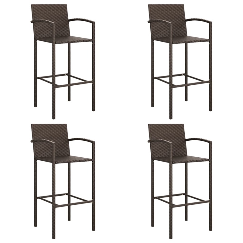 vidaXL 5 Piece Steel Bar Set in Black/Brown