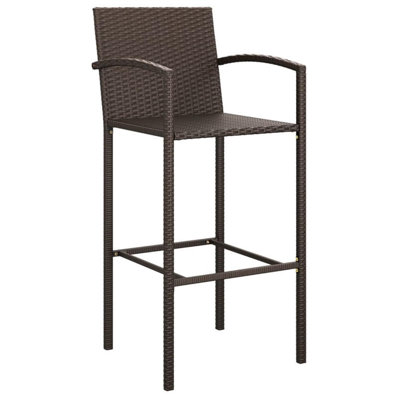 vidaXL 5 Piece Steel Bar Set in Black/Brown
