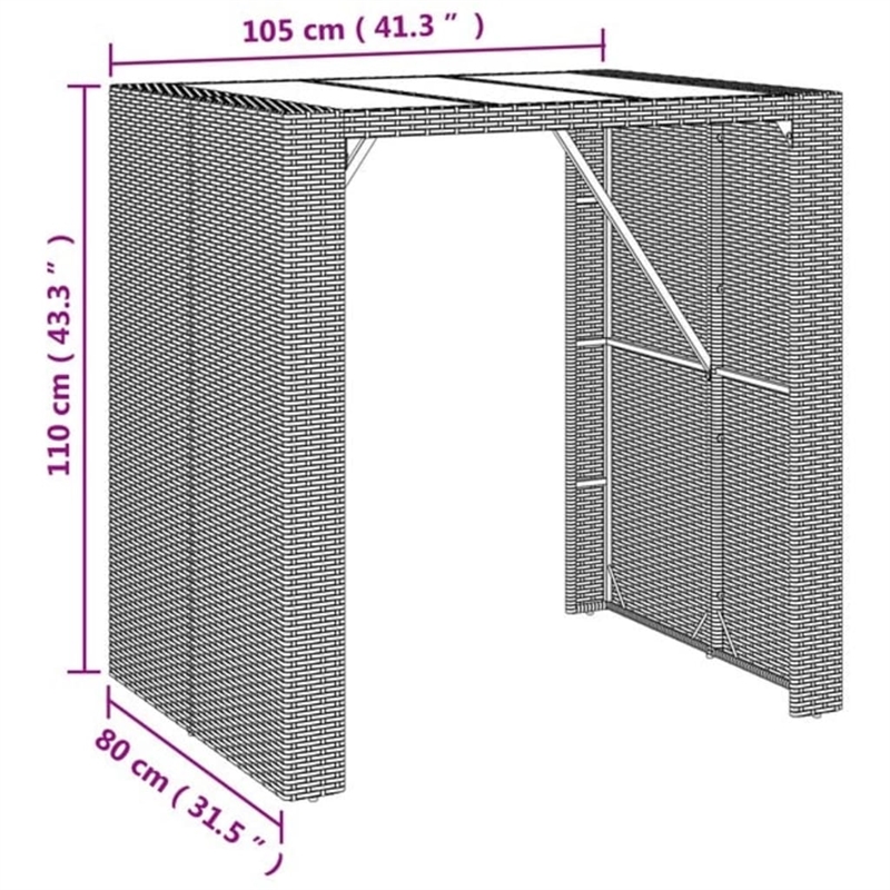 vidaXL 5 Piece Steel Bar Set in Black/Brown