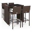 vidaXL 5 Piece Steel Bar Set in Black/Brown