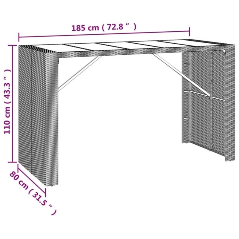 vidaXL 9 Piece Steel Bar Set in Brown