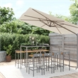 vidaXL 9 Piece Solid Acacia Wood Bar Set in Gray