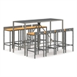 vidaXL 9 Piece Solid Acacia Wood Bar Set in Gray