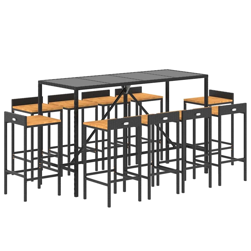 vidaXL Steel Bar Set in Black