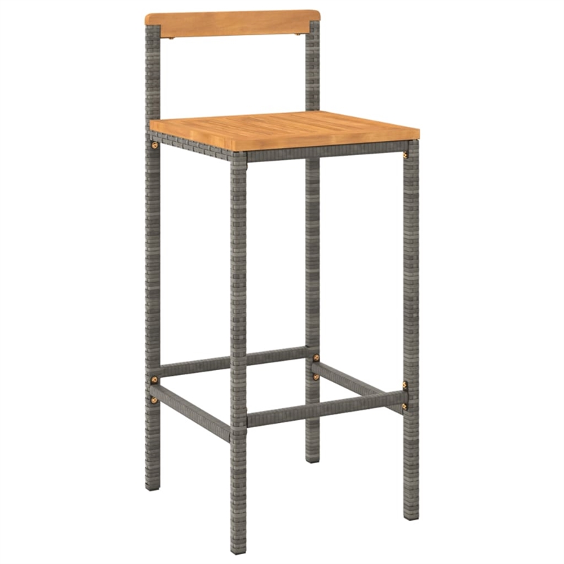 vidaXL Solid Acacia Wood Bar Set in Gray