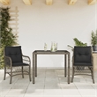 vidaXL 3 Piece Steel Bistro Set in Gray