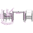vidaXL 3 Piece Steel Bistro Set in Gray