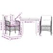 vidaXL Steel Small Bistro Set in Black
