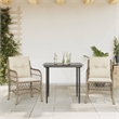 vidaXL 3 Piece Steel Bistro Set in Beige