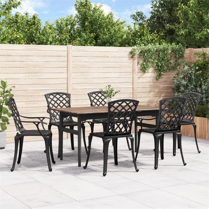 vidaXL Aluminum Small Furniture Set in Black