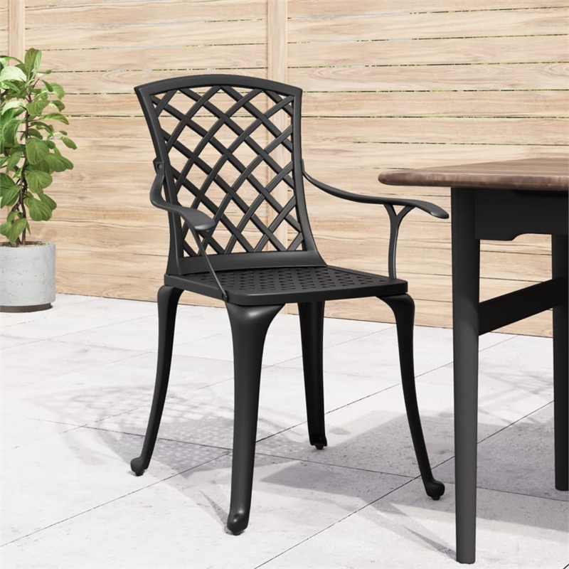 vidaXL Aluminum Small Furniture Set in Black
