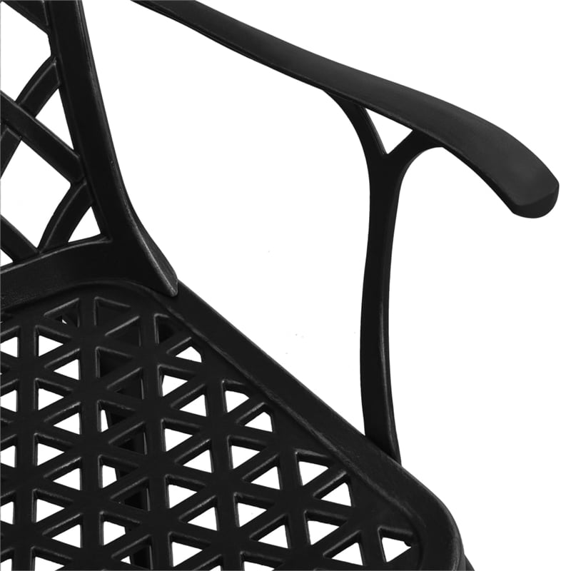 vidaXL Aluminum Small Furniture Set in Black