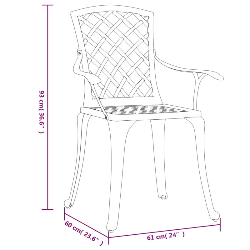 vidaXL Aluminum Small Furniture Set in Black