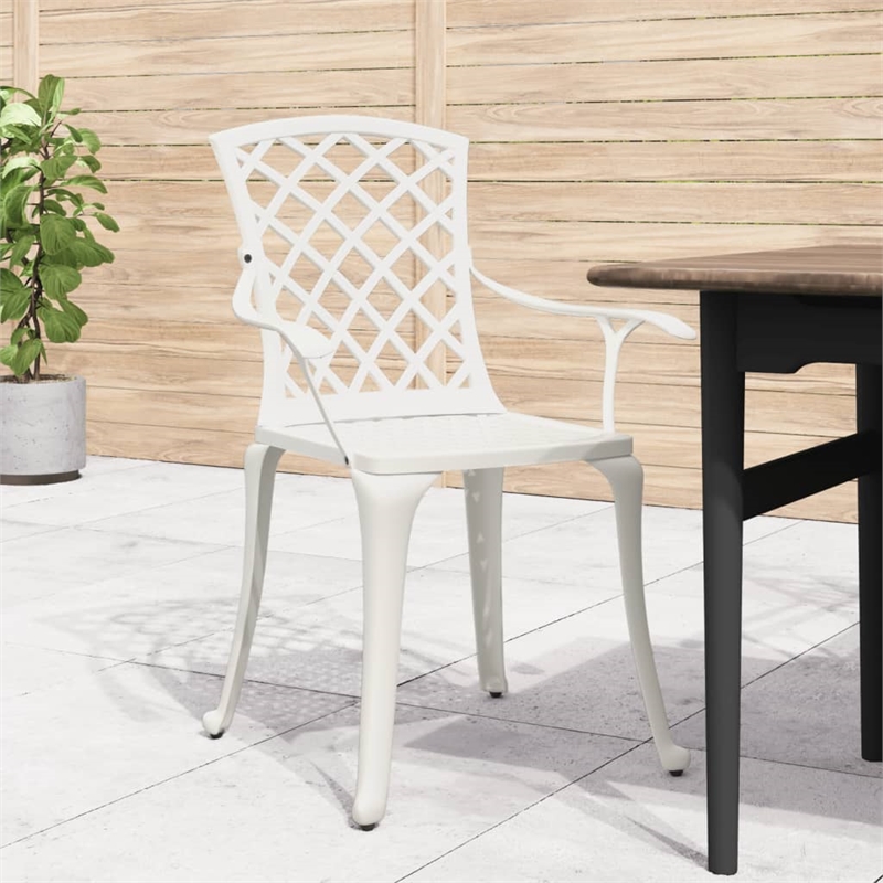 vidaXL Aluminum Medium Furniture Set in White
