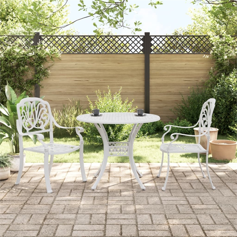 vidaXL Aluminum Standard Bistro Set in White