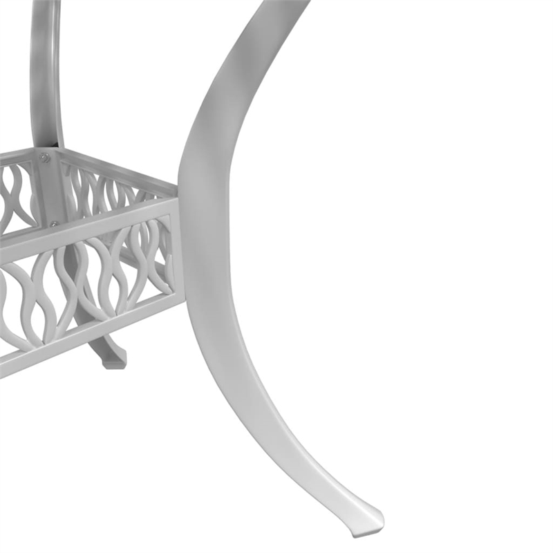 vidaXL 3 Piece Aluminum Medium Bistro Set in White