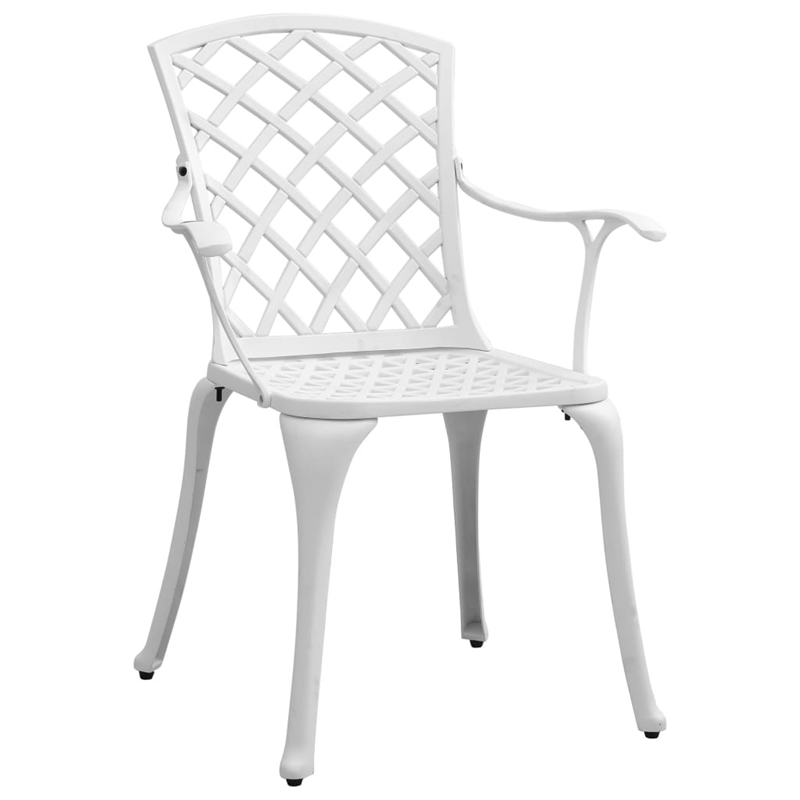 vidaXL 3 Piece Aluminum Medium Bistro Set in White