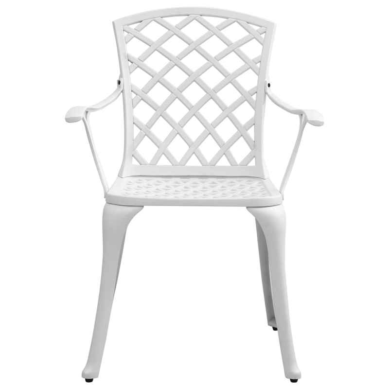 vidaXL 3 Piece Aluminum Medium Bistro Set in White