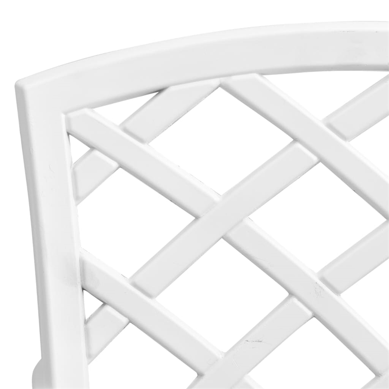 vidaXL 3 Piece Aluminum Medium Bistro Set in White