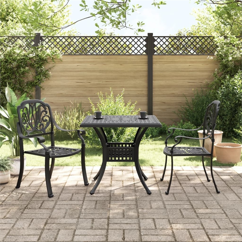 vidaXL Aluminum Medium Bistro Set in Black