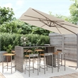 vidaXL 9 Piece Solid Acacia Wood Large Bar Set in Gray