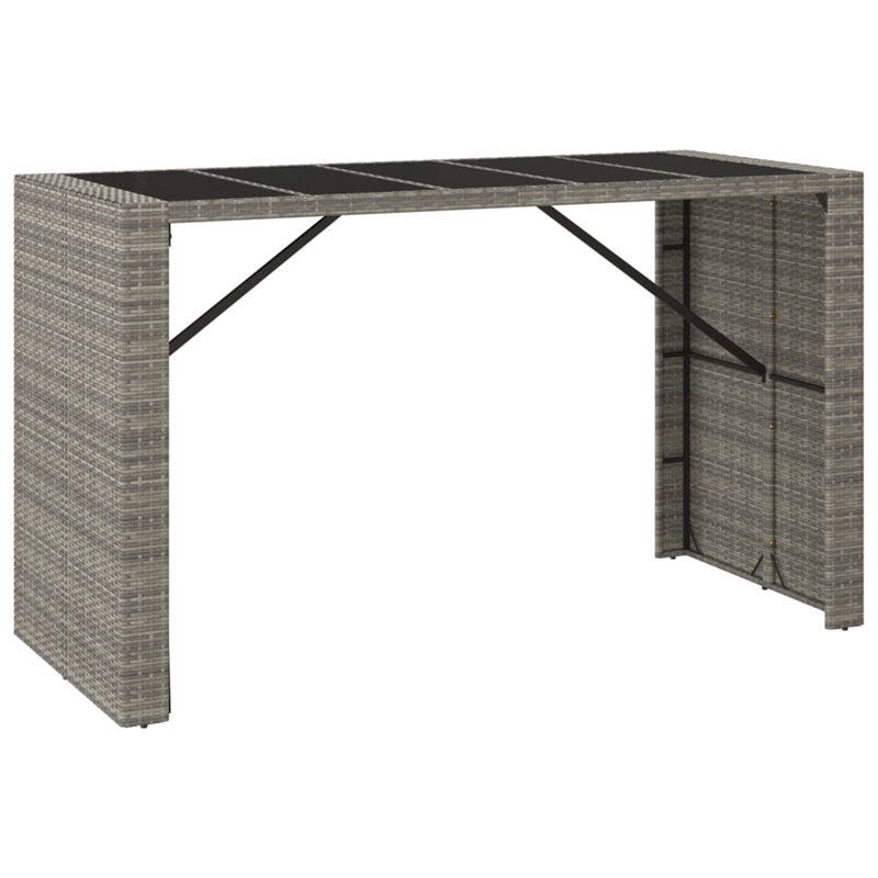 vidaXL 9 Piece Solid Acacia Wood Large Bar Set in Gray
