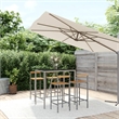vidaXL 5 Piece Solid Acacia Wood Bar Set in Gray