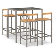 vidaXL 5 Piece Solid Acacia Wood Bar Set in Gray