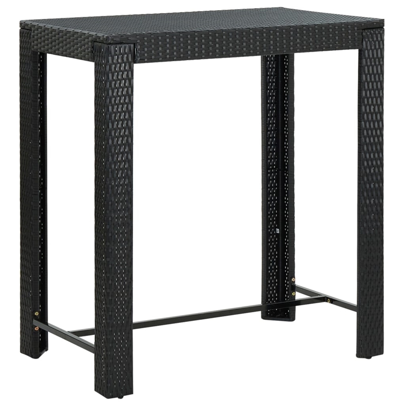 vidaXL 5 Piece Solid Acacia Wood Bar Set in Black