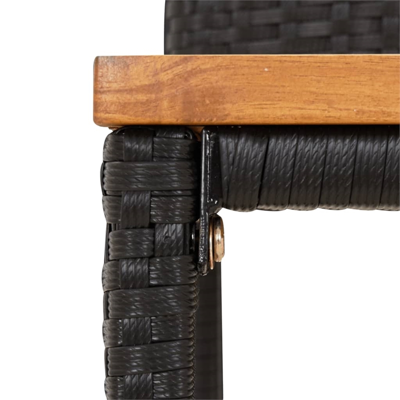 vidaXL 5 Piece Solid Acacia Wood Bar Set in Black