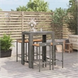 vidaXL 5 Piece Solid Acacia Wood Bar Set in Gray