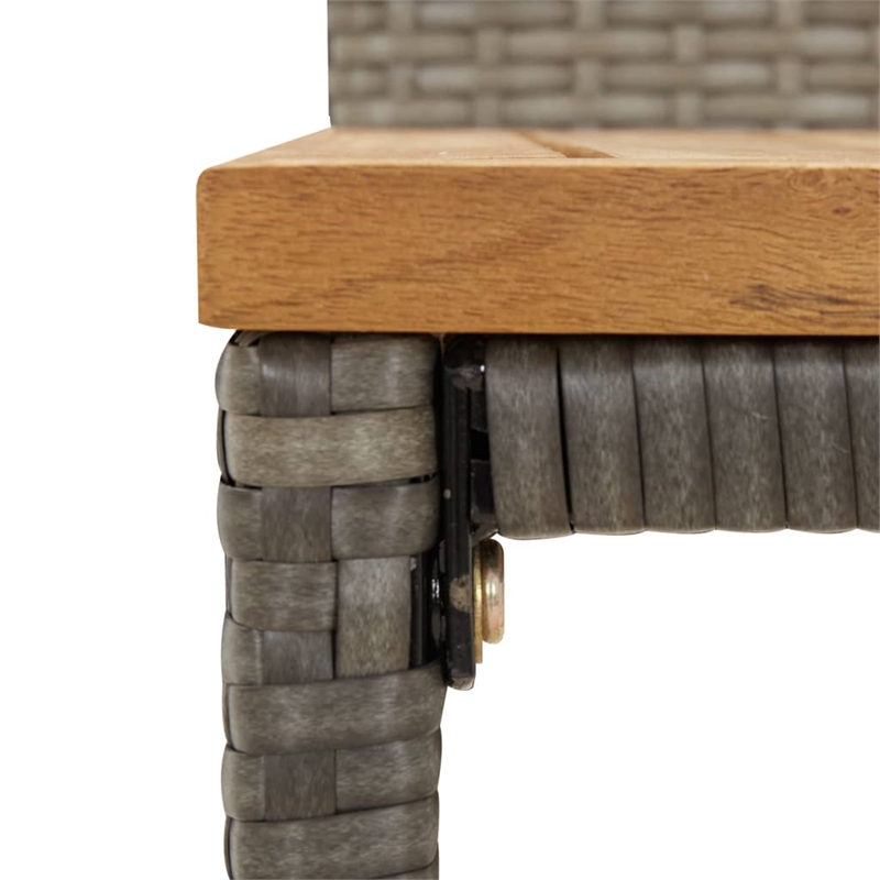 vidaXL 5 Piece Solid Acacia Wood Bar Set in Gray