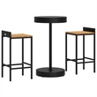 vidaXL Solid Acacia Wood Bar Set in Black