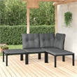 vidaXL Garden Lounge Set in Black/Gray